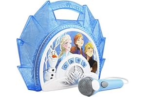 eKids Reine des NEIGES 2 Boombox avec Microphone pour Fonction Karaoke - Aucune, Bleu