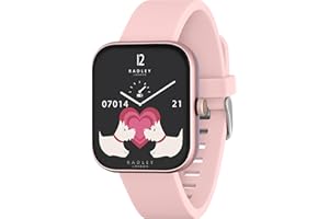RADLEY Series 32 Smart Watch for Women with Bluetooth Call, Health Fitness Tracker, 1.80”, Heart Rate, Sleep tracking,Pink Silicone Strap, IP68 Waterproof