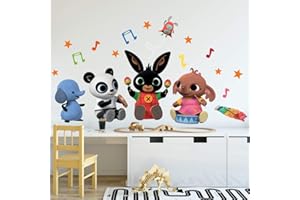 kina - B_R0001 Adesivi Murali Bambino Ecologici e Anallergici Soffice Effetto Tessuto Riposizionabile Bing Cartoon Flop Pando Sula Decorazione Muro Neonato Cameretta Asilo Nido Carta da Parati Adesiva