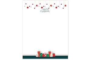 easykart labels Christmas Stationery Paper Letterhead Sheets 60 Pack Holiday Xmas Theme Design for Writing Letters Computer Office Notes & Printing Supplies Size 8.5" X 11"