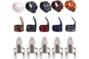 ‎DILWE Dilwe 15 Stücke Gitarre Fingerpick, mit Box DIY Daumen Picks Finger Picks Xylonit Zeigefinger Fingerpick Protector Zubehör für alle Gitarre