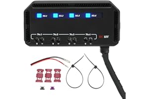 DPOFIRS Boîte à Fusibles et Relais 4 Voies, Câblage Rapide 12V 20A avec Indicateur LED Boîte de Relais Universelle pour Moto, Voiture, Camion, Camping-car, Camping-car, EV