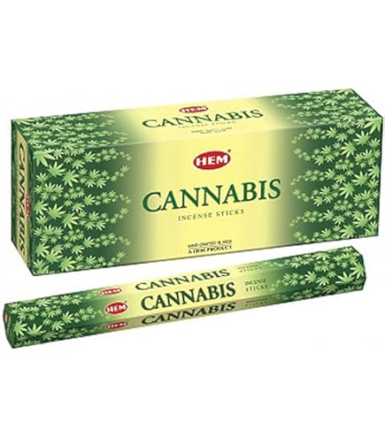 Varillas De Incienso Prémium De Cannabis: Natural Tradicional De La India En Fabricación Justa. Paquete Grande De 10 Cajas = 80 Unidades Cada 45 Min. Aroma A Hierbas Para Relajarse