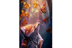 Tomoyuki 5D Fai Da Te Diamond Art Painting Kit Completo, Pittura Diamante 5D DIY, Diamante Strass Punto Croce Ricamo Pittura Painting con Numeri per Adulti, Bambini, Casa Parete Decorazioni (Volpe)