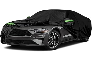 CONBLOM Housse de voiture étanche compatible avec Ford Mustang 2005-2023, toutes saisons avec fermeture éclair, pour neige, pluie, poussière, grêle