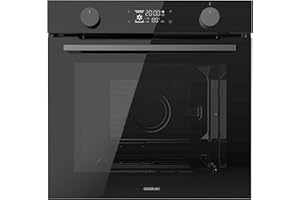 Cecotec Einbau-Backofen Pyrolyse 73L Bolero Hexa P526000 Glass Black A. 2800W, 9 Funktionen, Display, Pyrolyse, Kühlgebläse, Abtau-Modus, Umluft-Modus, Eco-Modus, Vierfach-Glas-Tür
