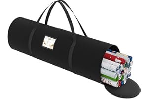 Mrrihand 600D Heavy Duty Wrapping Paper Storage Bag Tear-Proof, 79x22φ cm Organiser for Wrapping Paper with 2 Carry Handles, Wrapping paper bag for Christmas Bows, Ribbons, Gift Wrap, Decorations