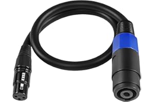 XMSJSIY Câble speakon vers XLR prise audio speakon plug femelle vers XLR câble d'extension pour Haut - parleur femelle 3 broches avec serrure torsadée - 0.5M (speakon femelle vers XLR femelle)
