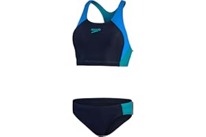 Speedo Damski kostium kąpielowy w bloki kolorów 2 szt. granatowy/niebieski strój kąpielowy bikini/kostium pływacki