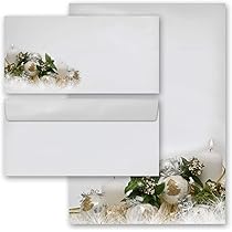 Paper-Media Weihnachts-Briefpapier Set - 100 Blatt + 100 Umschläge Festliche Wünsche