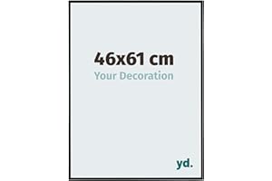 YD. Your Decoration - Cadre photo 46x61 cm - Noir Mat - Cadre Photo en Plastique Avec Verre acrylique - Anti-Reflet - Cadre 46x61 - Evry