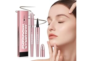 ‎GIVUAIME Wasserdichter 3D Augenbrauenstift mit 4 Gabelspitzen, 2024 Neuest Eyebrow Pencil, Amicroblading Augenbrauenstift Lang anhaltend Wasserfest Wischfest mit Starker Haftkraft (Dunkelbraun)