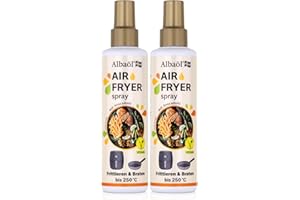 ‎ALBAÖL Albaöl - Air Fryer Spray, 2 x 190 ml Flasche I Geeignet für alle Heißluftfritteusen und andere Kochanforderungen bei Temperaturen bis zu 250°C (2)