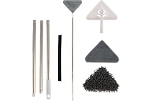 Scrub Cleaning Brush with Long Handle 3 in 1 Shower Cleaning Brush Tub Tile Scrubber Brush Extendable Multifunctional 180° Rotatable Triangle Cleaning Mop for Bathroom Bathtub -Fanomini