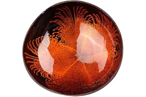 CABILOCK Natural Coconut Shell Storage Bowl for Keys Candy Nuts & Fruits - Decorative Entryway Table Organizer (Red 5.9 in)