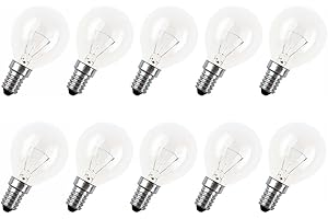 TUNGSRAM Lot de 10 ampoules à incandescence en forme de goutte - 60 W - E14 - Transparentes - Blanc chaud - 2700 K - Intensité variable