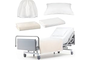 SmoothNovelty 4 Piece Hospital Bedding Set Soft Knitted Standard Sheet Quality Includes Fitted Sheet, Duvet Cover, Pillow Case and Blanket (White)
