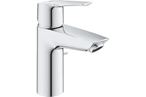 GROHE Robinet lavabo de salle de bains Start, mitigeur monocommande avec tirette de vidage, mousseur économique d'eau, installation rapide, chromé, 31137002 (Import Allemagne)