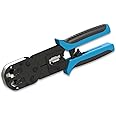 LINKUP - Cat6 Easy Crimp and Trim Hand Tool Crimper for Easy Pass Thru Plugs | RJ45, RJ12 & RJ11 Ethernet LAN Internet Patch Cord Crimping and Trimming Tool