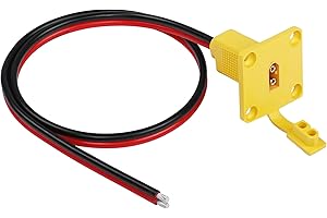 CERRXIAN 1FT 12AWG XT60 maschio filo nudo con pannello di montaggio, spina maschio XT60 con pannello Mout per aprire filo nudo per batteria RC Lipo FPV Drone (0.6m)