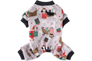 XIAOYU Pigiama per cani di Natale morbido caldo abbigliamento per animali domestici abbigliamento per gatti costumi invernali per cani di piccola taglia gatto, cane di Natale, S