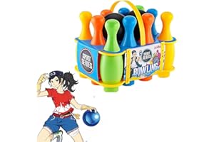 Coolbitz King Sport Junior Large Bowling Skittles Play Set | Toddlers Bowling Ball & Pins Skittle Toy Set (19 cm)
