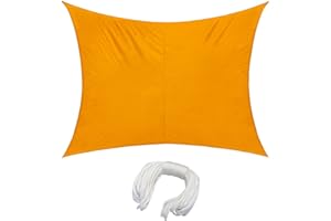 jarolift Sonnensegel Rechteckig, Wasserdicht, Sonnenschutz Sichtschutz für Terrasse Garten Balkon, Polyestergewebe 300 x 200 cm, Gelb
