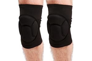 YJZQ Sponge Cushioned Knee Support Pad 1 Pair Crushproof Sport Kneecap Brace Elastic Sleeve Fitness Bike Basketball MMA Boxing Ski Knee Injury Protector Guard - Pain- relief, Warm-up