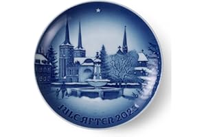 Royal Copenhagen Bing & GRØNDAHL 1066056 - Piatto natalizio 2023, motivo: Natale in rosa, diametro: 18 cm