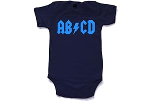 Naughtees ABCD Printed Short Sleeved Babygrow Babysuit in 8 Colours and 4 Sizes