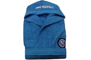SSC NAPOLI Original SSC S.S.C. Napoli Neapel Junior-Bademantel mit Kaputze NEU Badetuch DELUXE OVP (9-10 Jahre Youth Kinder)