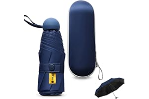 Sykrawki Reise-Regenschirm, 8 Rippen Taschenschirm mit Kapsel Fall,Kleiner UV-Regenschirm, Tragbarer Taschenschirm Für Männer Und Frauen