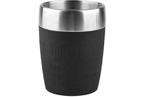Emsa 514514 Isolier-Trinkbecher, Mobil genießen, 200 ml, Dreh- Trinkverschluss, Schwarz, Travel Cup, 1 Stück (1er Pack)