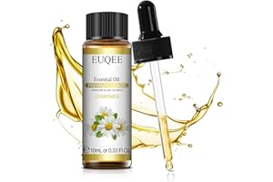 EUQEE Aceite Esencial Manzanilla 10ml, 100% Manzanilla Aceites Esenciales Naturales Puros de Grado Terapéutico, Aceites Esenciales para Humidificador, Difusor, Relajación