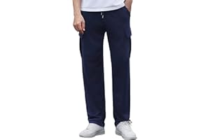 Crewhpo Męskie spodnie do biegania, długie spodnie rekreacyjne, bawełniane, Baggy, spodnie treningowe, szerokie nogawki, spodnie sportowe, spodnie dresowe, oddychające, do fitnessu, z czterema