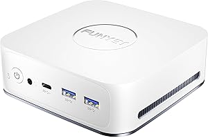 FUNYET Mini PC, Mini Ordinateurs de Bureau 12ème génération N95 (jusqu'à 3,4 GHz) W11 Pro 16 Go de RAM 512 Go M.2 SSD-Blanc