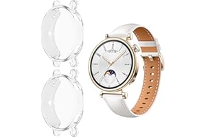 HOMTERN 2-Pack Cases for HUAWEI Watch GT4 41mm/46mm Case,Flexible Crystal Clear TPU Full Cover Shell Shockproof Scratch-Proof Screen Protector Case Smartwatch Accessories (GT4 41mm)