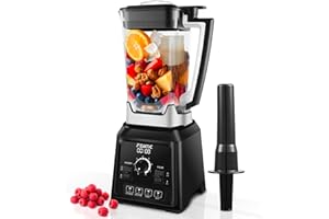 Fentic Blender – 2000W – Mocny Mikser – 2 Litry – Blender do Smoothie z 8 Prędkościami i 4 Programami – Mikser do Kruszenia Lodu