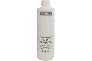 EUREX Misurino Dosatore Olio per Miscela 250 ml con Tappo, Scala Graduata e percentuali 2-4% 2,5-5% 3-6% (1)