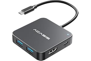 ACASIS Hub USB-C 10Gbps, adattatore multiporta con 4K60 HDMI, uscita 100 W, 3 USB A 3.1, porta dati, adattatore USB-C a HDMI per MacBook Air/Pro M1 M2 M3 M4, Dell, Lenovo, Surface e iPad Pro e Air
