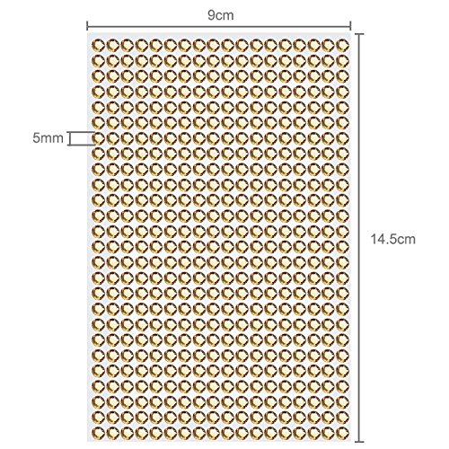 468 Strasssteine selbstklebend Glitzersteine zum Aufkleben rund Glitzer Aufkleber 5mm groß Kristalle Dekosteine Bastelsteine in champagner gold