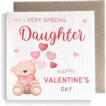 Second Ave Daughter Valentine's Day Bear Square Valentine's Day Greetings Card - View 8