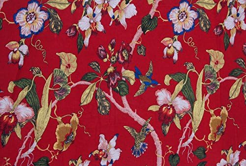 100% Cotton Poplin Red Fabrics Upholstery Printed Canvas Sewing Sofa Per Meter