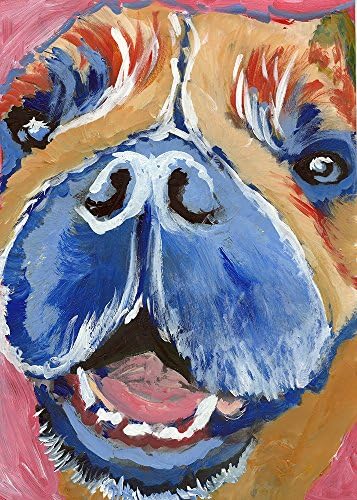Happy Smiley French Bulldog Painting Art Print, French Bulldog Puppy Gift Choice of Signed size by Oscar Jetson