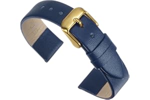 QUARKZMAN Bracelet Montre en mm de Largeur Bracelet de Montre Plat, Fin et Élégant en Véritable avec Boucle pour Homme et Femme