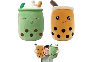 DALAETUS 2 Pcs Soft Plush Pillow Set, Lifelike Plush Doll, Cartoon Boba Plushie, Comfortable Tea Cup Pillow Gift Toys for Girlfriend Adult Kids(25 cm)
