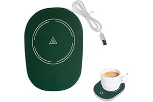 TUKNN Calentador de Tazas de Café,Calentador de Taza USB,Posavasos Eléctrico Portátil,Calentadores de Bebidas Calienta Leche,Calentadores de Posavasos USB,para Calentar Café,Leche,Té (Verde)