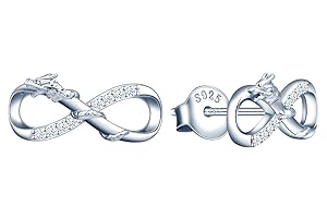 INFINIONLY Ensembles de bijoux en argent 925, Collier boucles d'oreilles et bracelet ensembles de bijoux pour femme fille, bijoux symbole de l'infini et dragon chanceux, zircon incrusté, argent