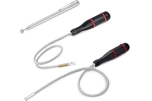 NEUSID 3 sztuki magnetycznych podnośników magnetycznych o długości 500 mm, elastyczna łabędzia szyja, przenośny, elastyczny magnes prętowy, mocny magnetyczny chwytak magnetyczny z wyciąganym prętem