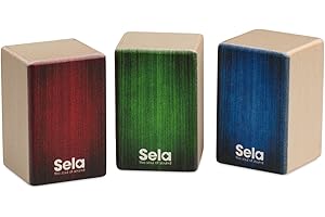 HAGE MUSIKVERLAG Sela SE 108 Mini Cajon Shaker Set, pour accompagnement rythmique, percussion à main, 3 versions : Soft, Medium, Hard